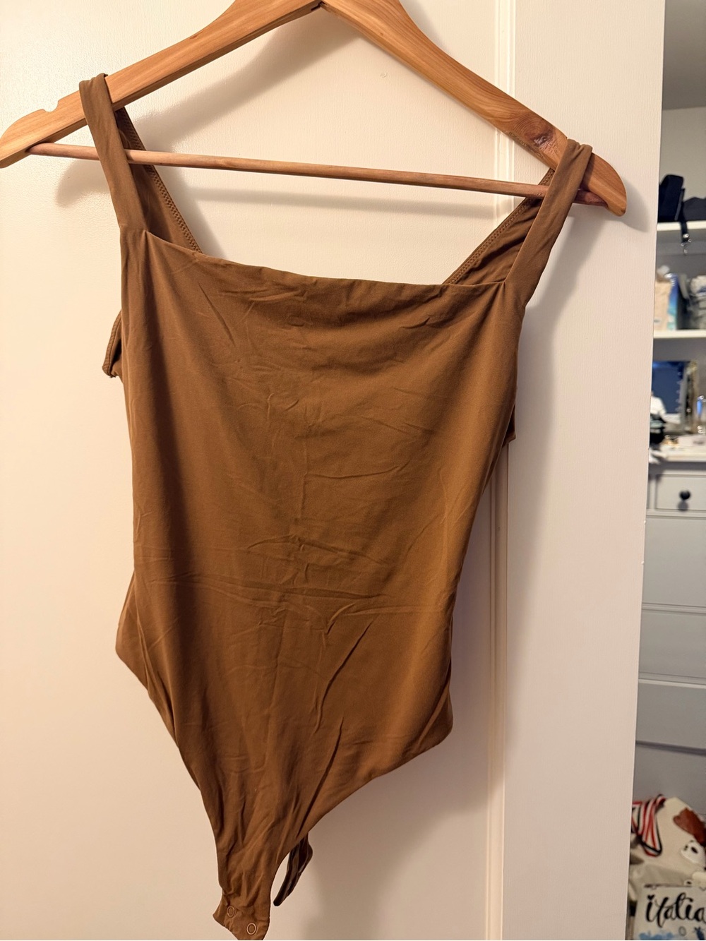 SKIMS Jasper Square Neck Sleeveless Bodysuit - Brown